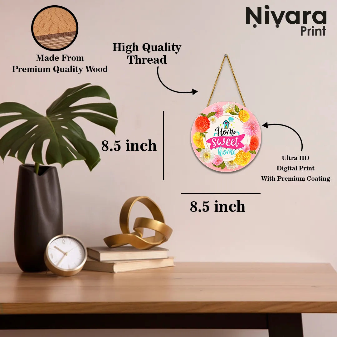 Nivaraprint Wooden Wall Hanging for Home Decoration | HOME SWEET HOME 04