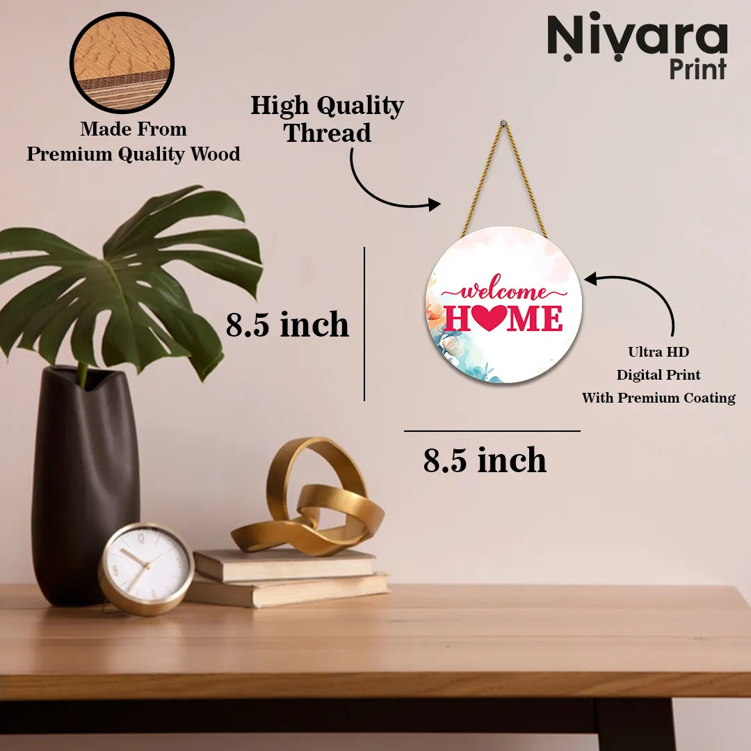 Nivaraprint Wooden Wall Hanging for Home Decoration | Welcome HOME
