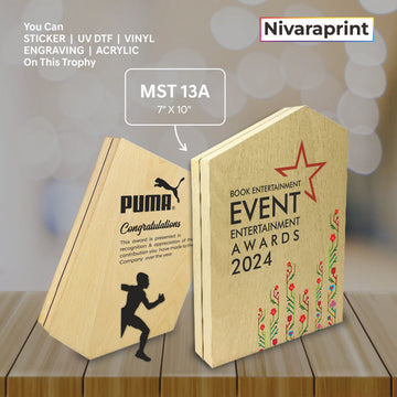Premium Wooden Trophy Award MST 13A | Custom Corporate Trophy | Bulk Order