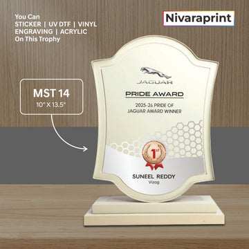 Premium Wooden Trophy MST 14 | Custom Award with UV Print & Laser Engraving | Corporate Awards India