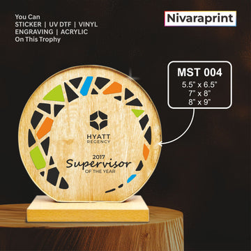 Premium Wooden Trophy MST 04 | Custom Corporate Award India