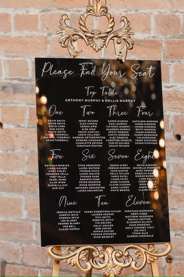 Wedding Seating Plan Acrylic | Custom Wedding Seating Chart