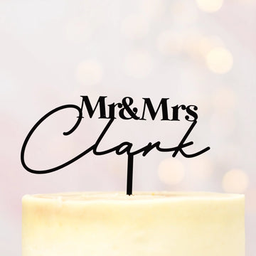 Mr & Mrs Wedding Cake Topper Personalised