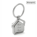Nivaraprint Home Sweet Home Keychain | Metal Keychain | Home Shape | Rotating Keychain | Pack of 2