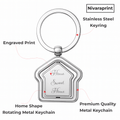 Nivaraprint Home Sweet Home Keychain | Metal Keychain | Home Shape | Rotating Keychain | Pack of 2