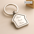 Nivaraprint Home Sweet Home Keychain | Metal Keychain | Home Shape | Rotating Keychain | Pack of 2
