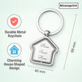 Nivaraprint Home Sweet Home Keychain | Metal Keychain | Home Shape | Rotating Keychain | Pack of 2