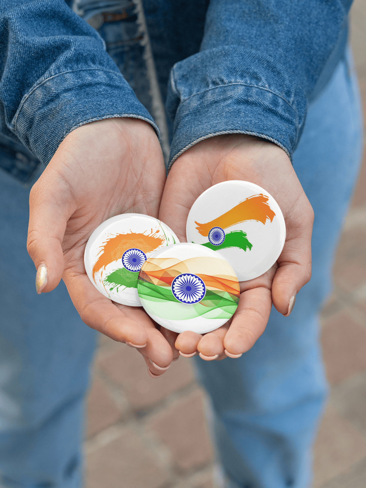 Nivaraprint Indian Flag Badges | National Tricolor Badges | Design 7