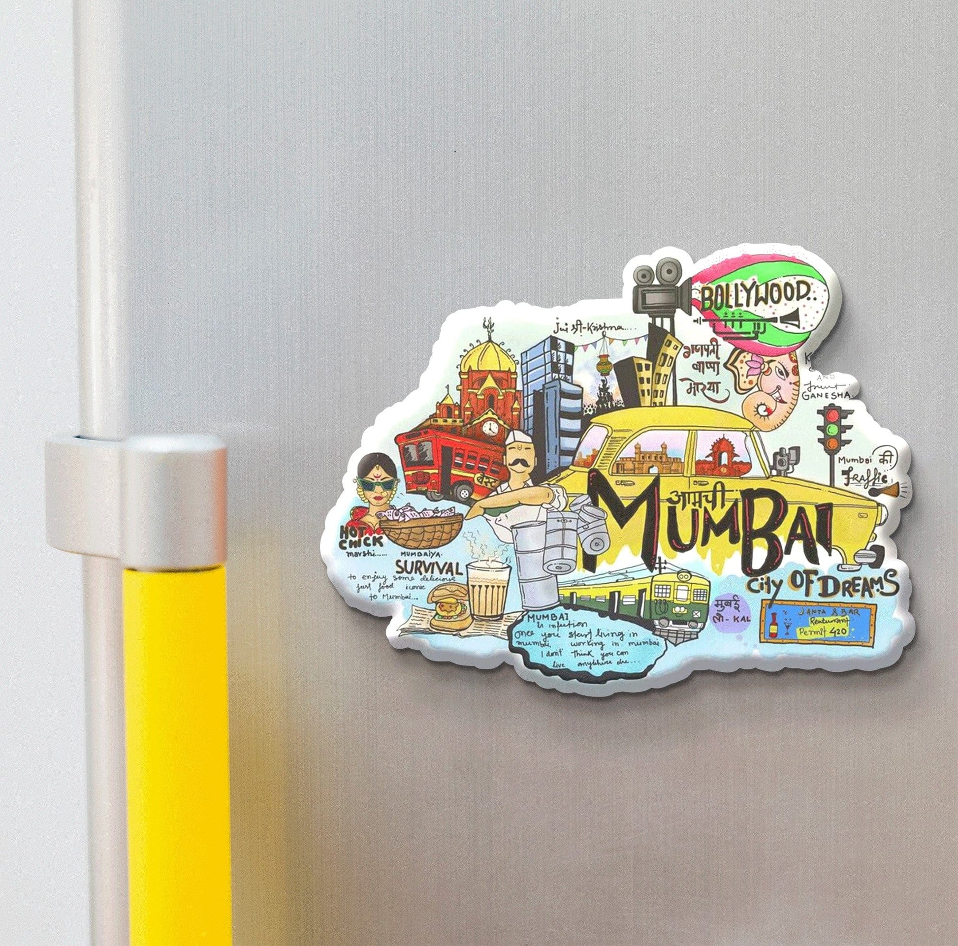 Nivaraprint Souvenir Wooden Fridge Magnet | Aamchi Mumbai