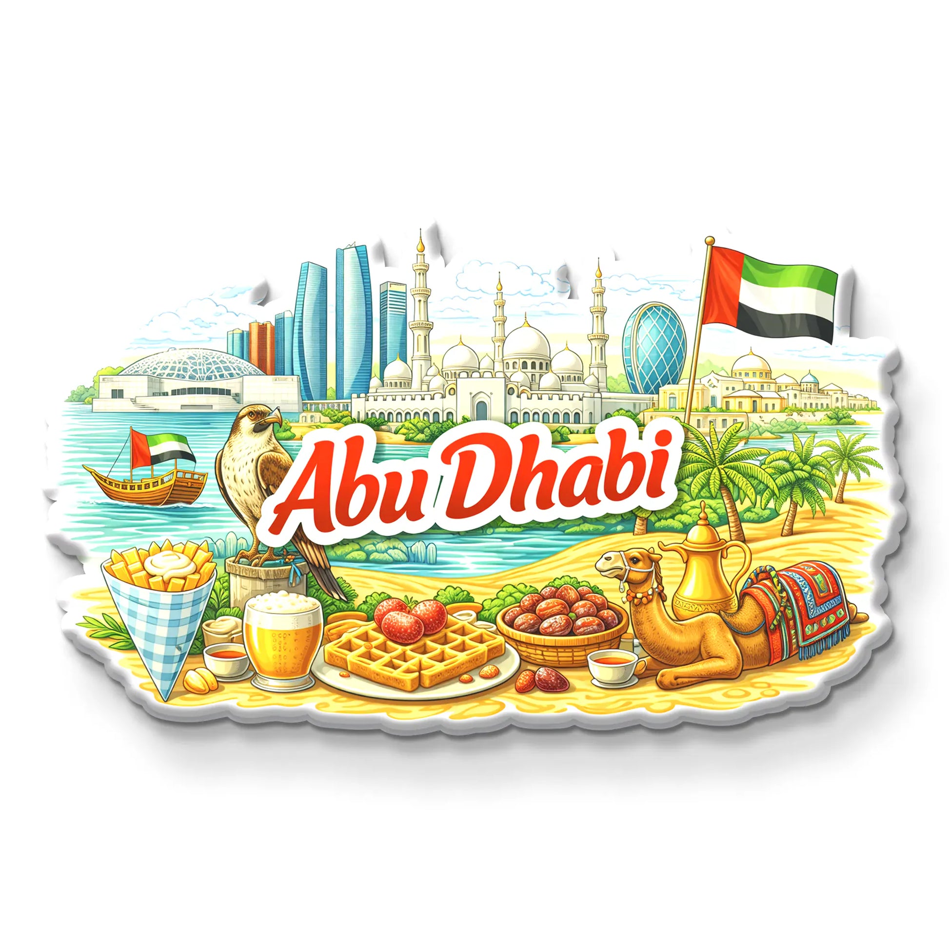 Nivaraprint Souvenir Wooden Fridge Magnet | Abu Dhabi