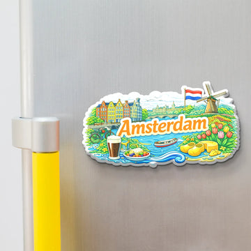 Nivaraprint Souvenir Wooden Fridge Magnet | Amsterdam