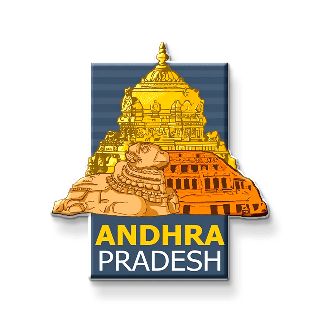 Nivaraprint Souvenir Wooden Fridge Magnet | Andhra Pradesh