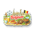 Nivaraprint Souvenir Wooden Fridge Magnet | Belgium