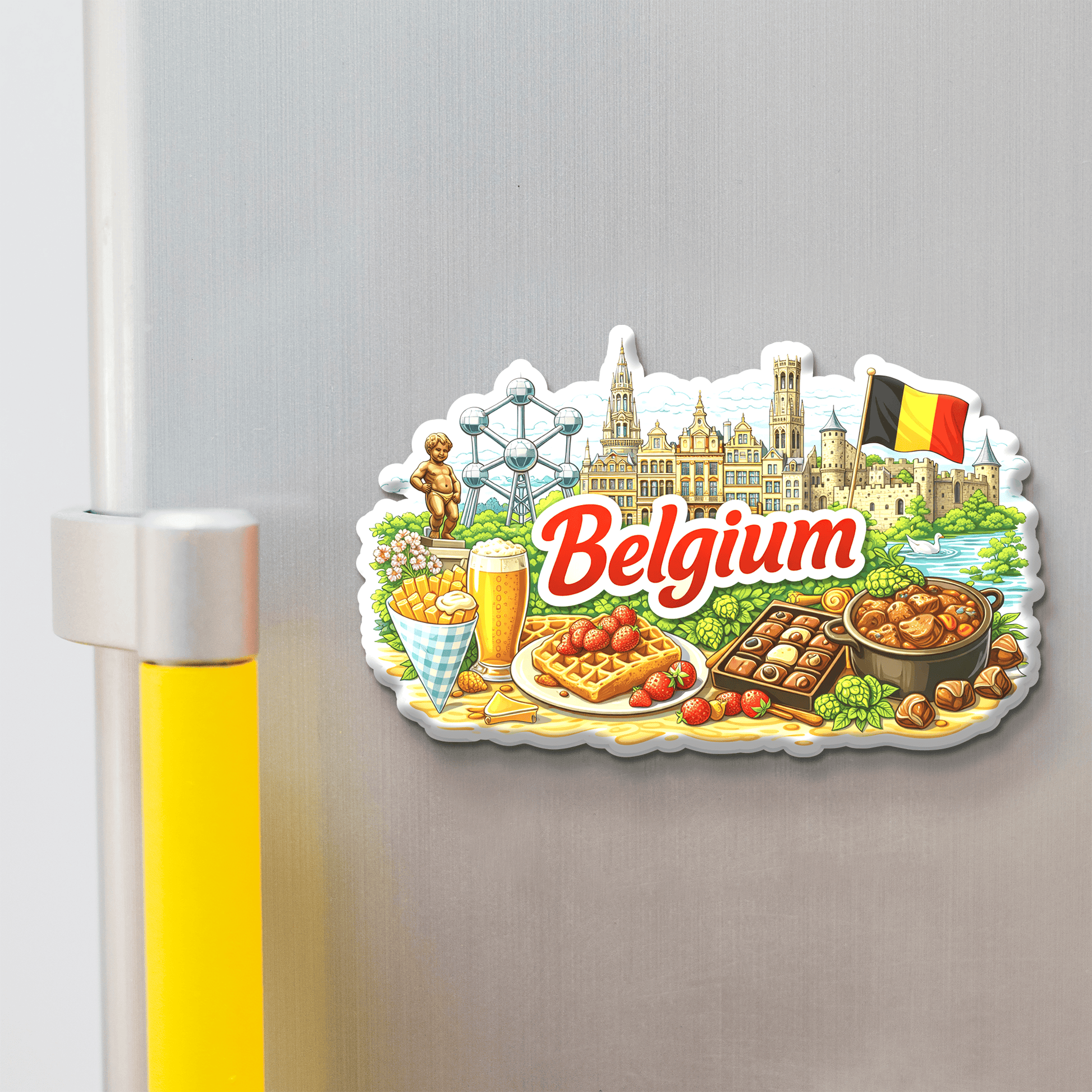 Nivaraprint Souvenir Wooden Fridge Magnet | Belgium
