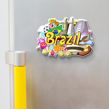 Nivaraprint Souvenir Wooden Fridge Magnet | Brazil