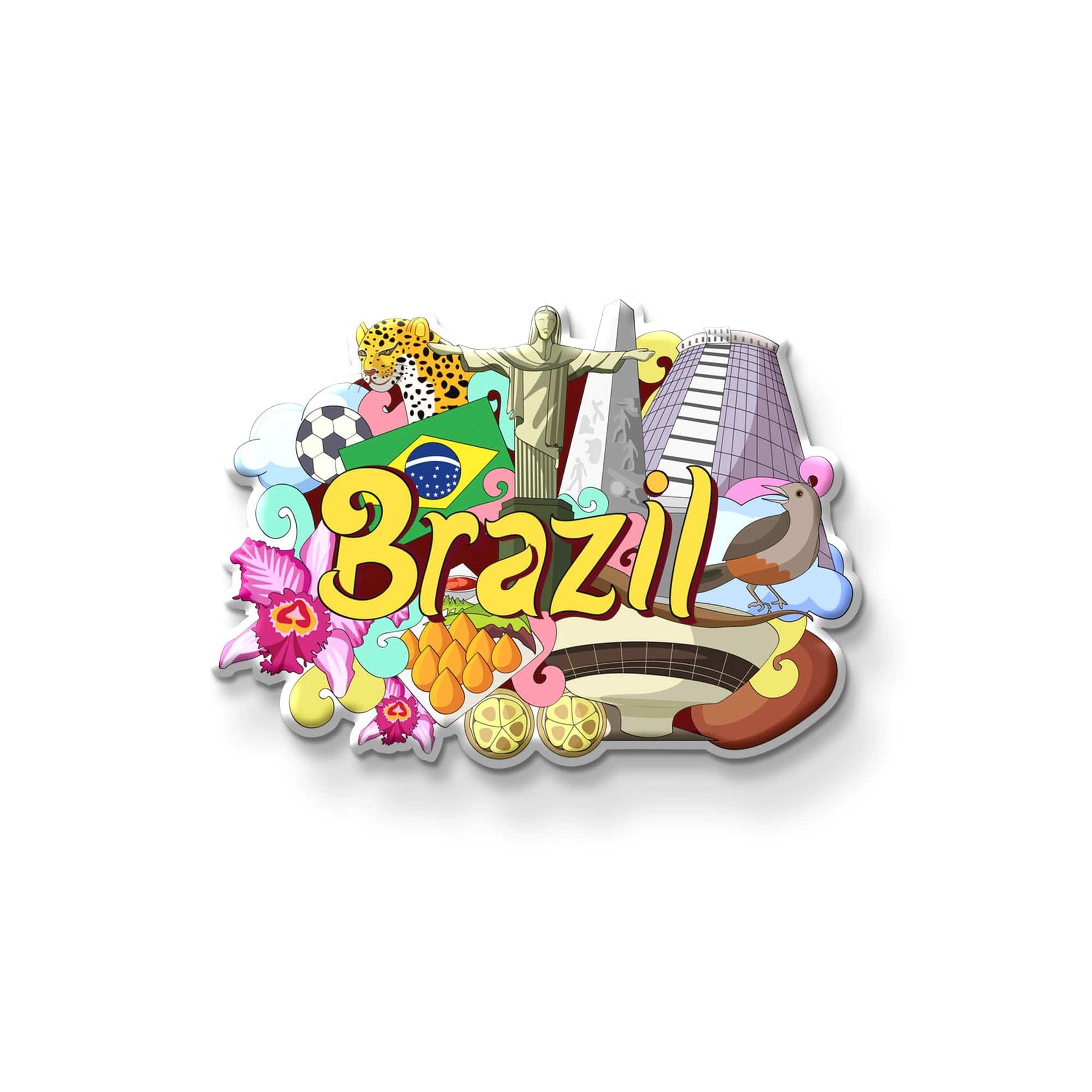 Nivaraprint Souvenir Wooden Fridge Magnet | Brazil