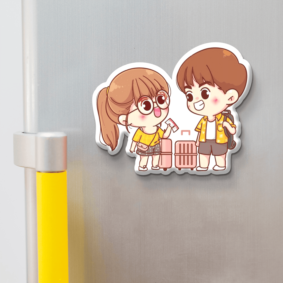 Nivaraprint Souvenir Wooden Fridge Magnet | Couple Travel