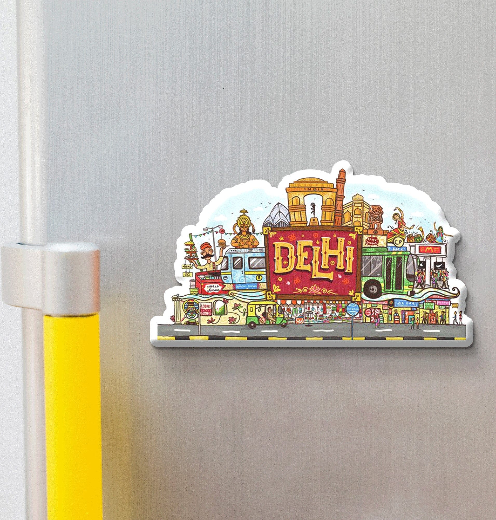Nivaraprint Souvenir Wooden Fridge Magnet | Delhi 01