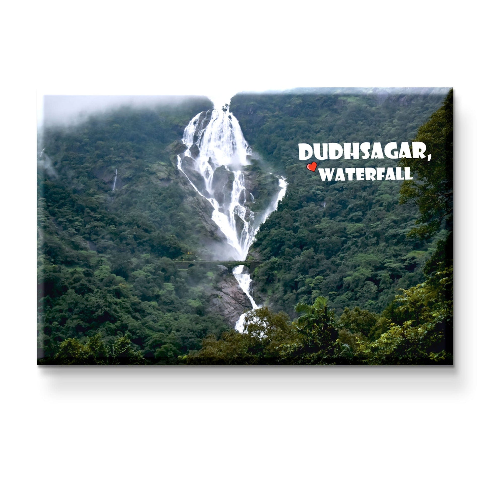 Nivaraprint Souvenir Wooden Fridge Magnet | Dudhsagar, Waterfall