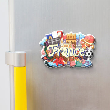 Nivaraprint Souvenir Wooden Fridge Magnet | France