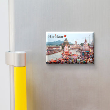 Nivaraprint Souvenir Wooden Fridge Magnet | Haridwar