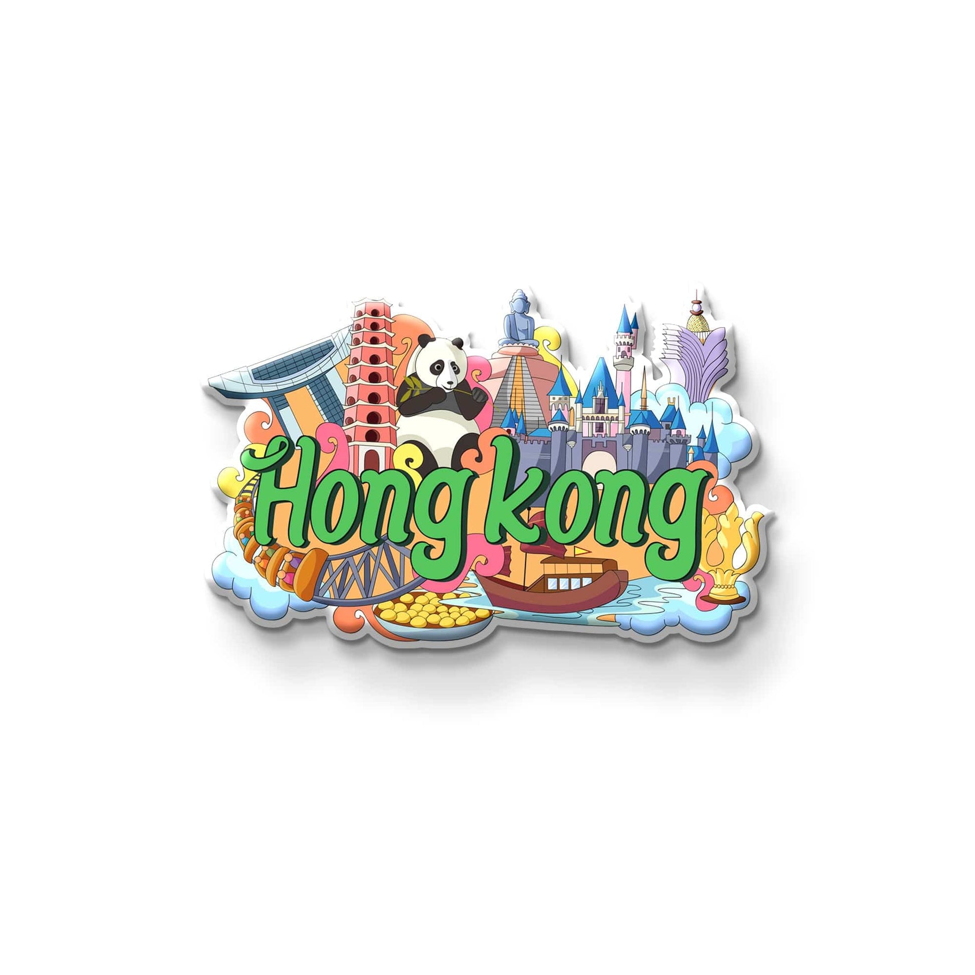 Nivaraprint Souvenir Wooden Fridge Magnet | Hong Kong