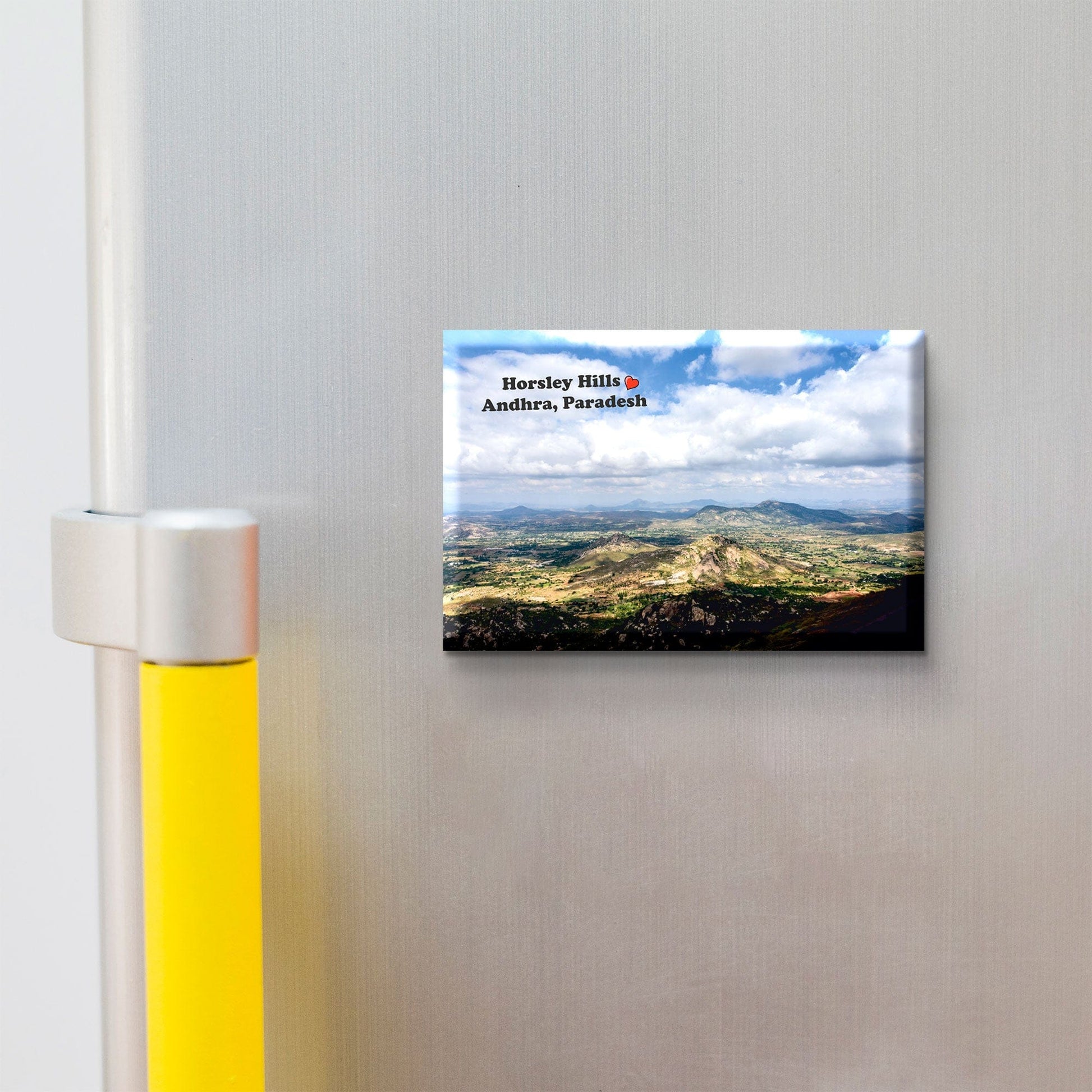 Nivaraprint Souvenir Wooden Fridge Magnet | Horsley Hills, Andhra Pradesh
