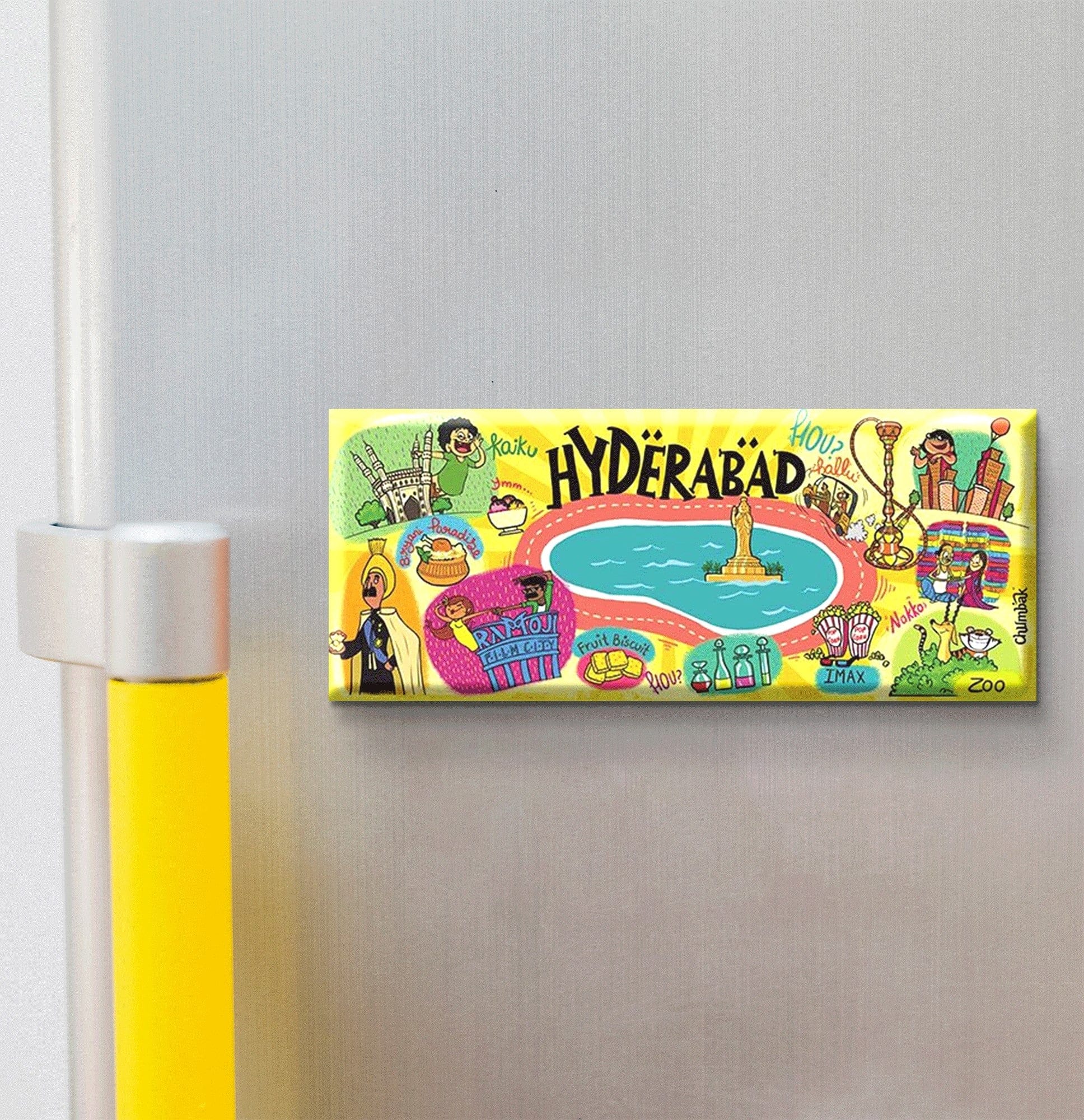 Nivaraprint Souvenir Wooden Fridge Magnet | Hyderabad