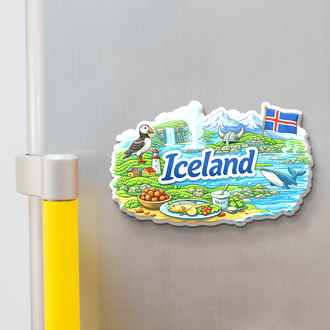 Nivaraprint Souvenir Wooden Fridge Magnet | Iceland