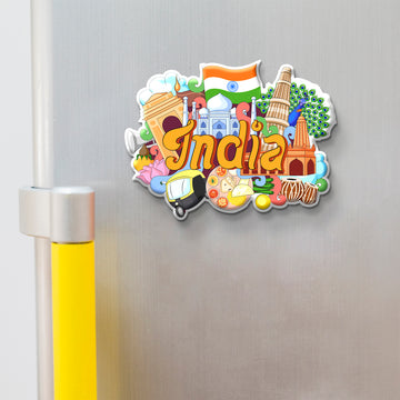 Nivaraprint Souvenir Wooden Fridge Magnet | India