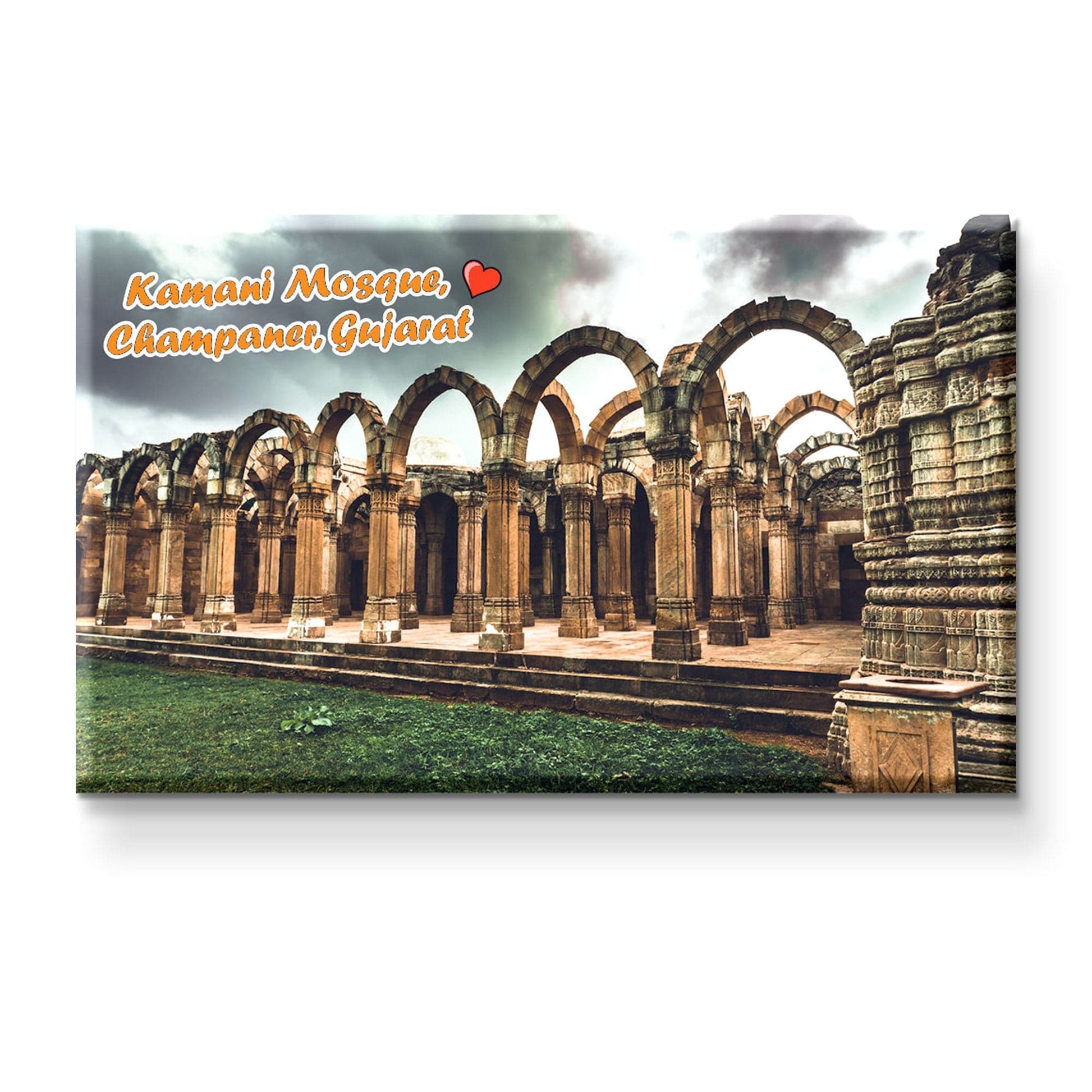 Nivaraprint Souvenir Wooden Fridge Magnet | Kamani Mosque, Champaner, Gujarat