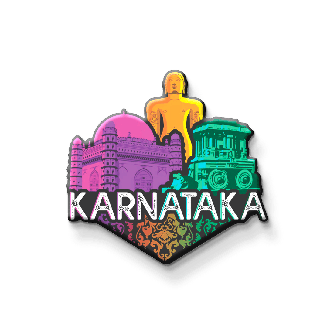 Nivaraprint Souvenir Wooden Fridge Magnet | Karnataka