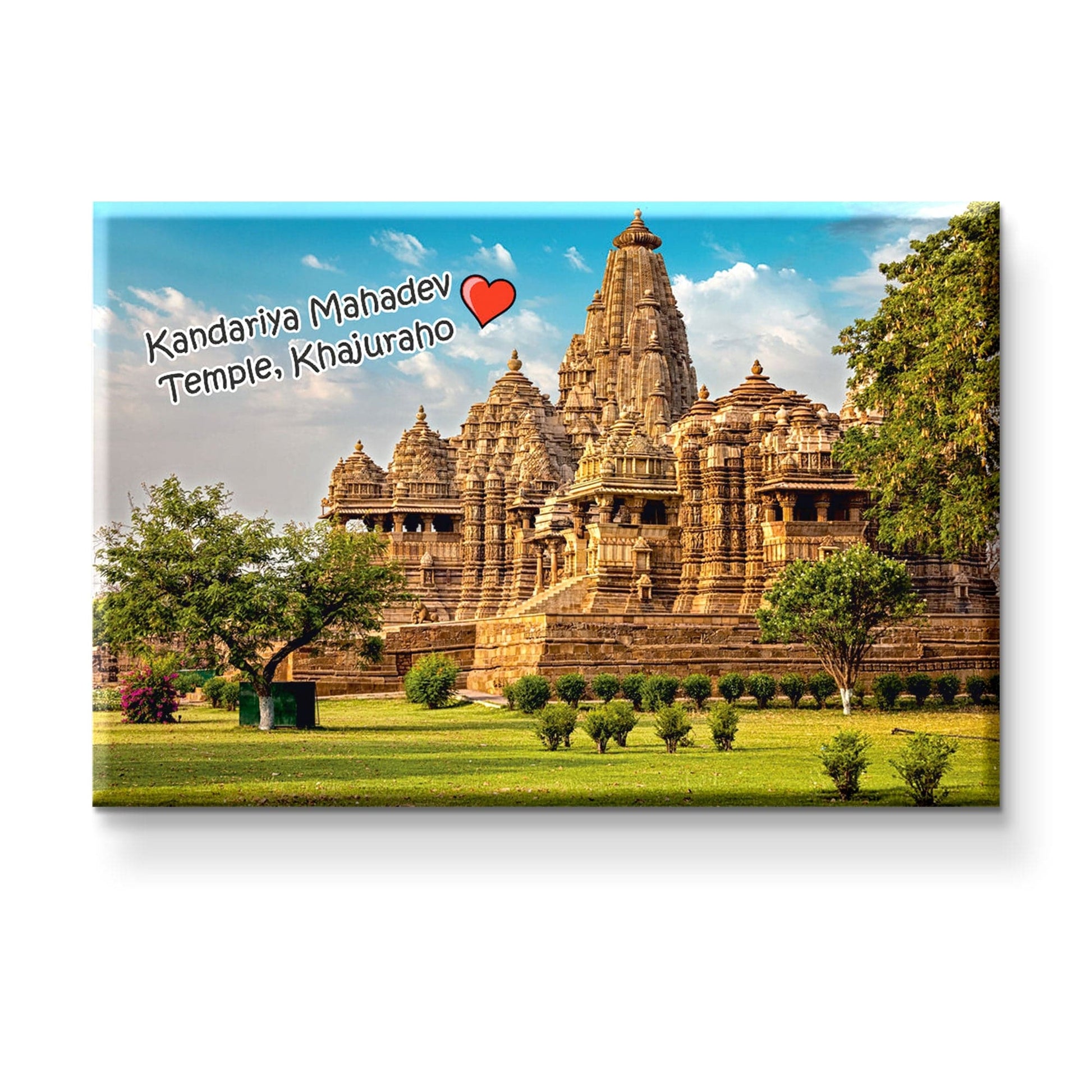 Nivaraprint Souvenir Wooden Fridge Magnet | Khajuraho- Kandariya Mahadev Temple