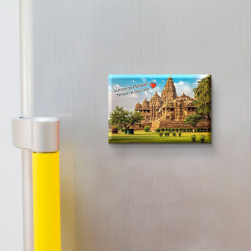 Nivaraprint Souvenir Wooden Fridge Magnet | Khajuraho- Kandariya Mahadev Temple