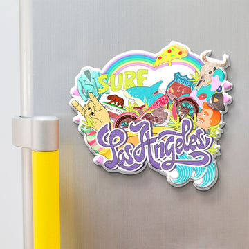 Nivaraprint Souvenir Wooden Fridge Magnet | Los Angeles
