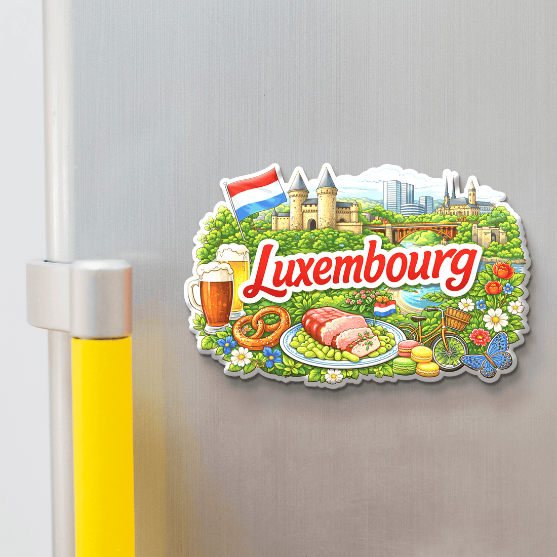 Nivaraprint Souvenir Wooden Fridge Magnet | Luxembourg