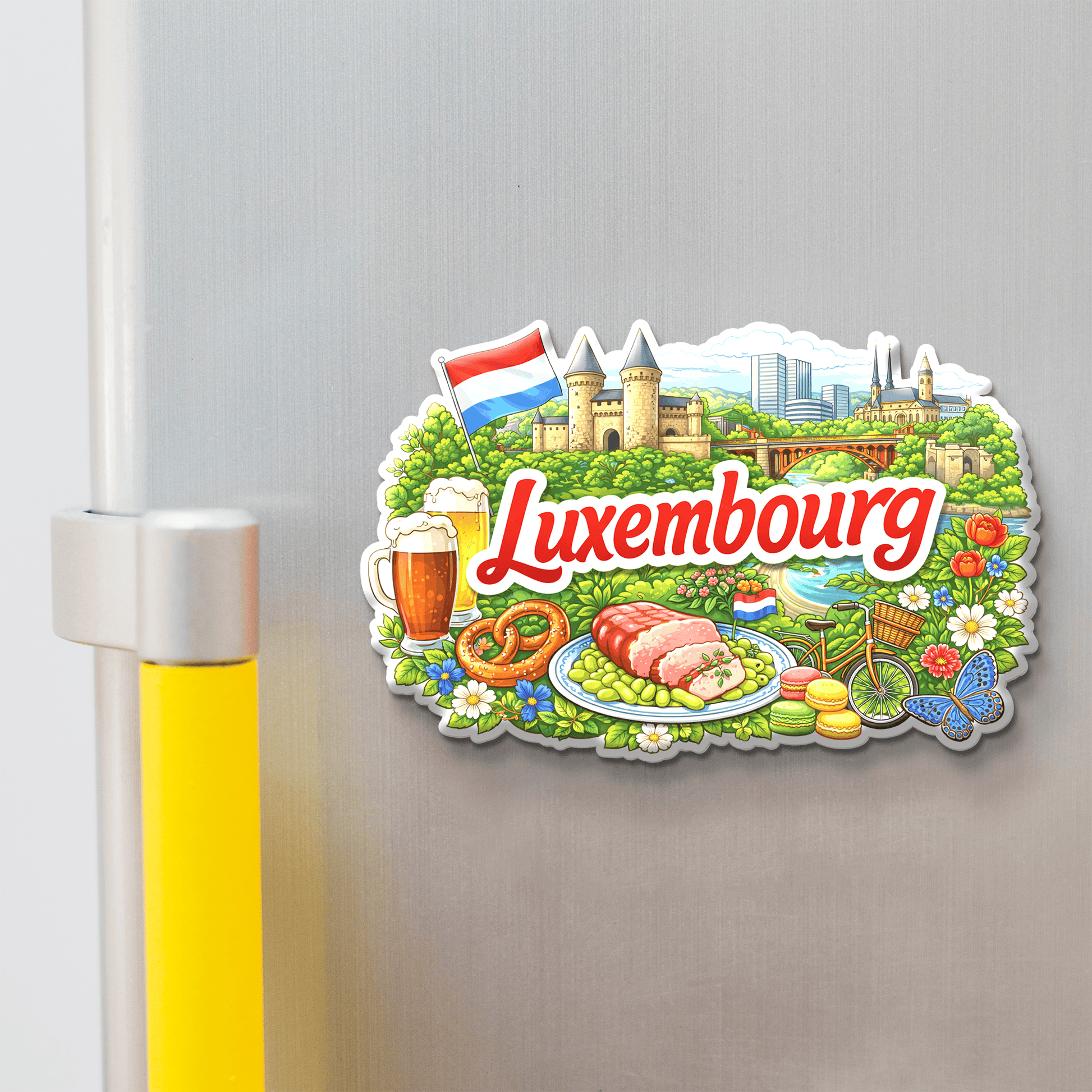Nivaraprint Souvenir Wooden Fridge Magnet | Luxembourg