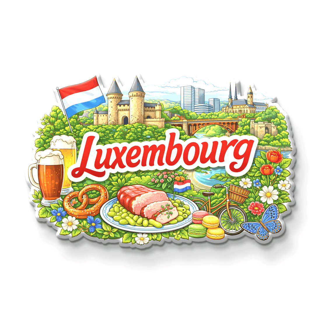 Nivaraprint Souvenir Wooden Fridge Magnet | Luxembourg