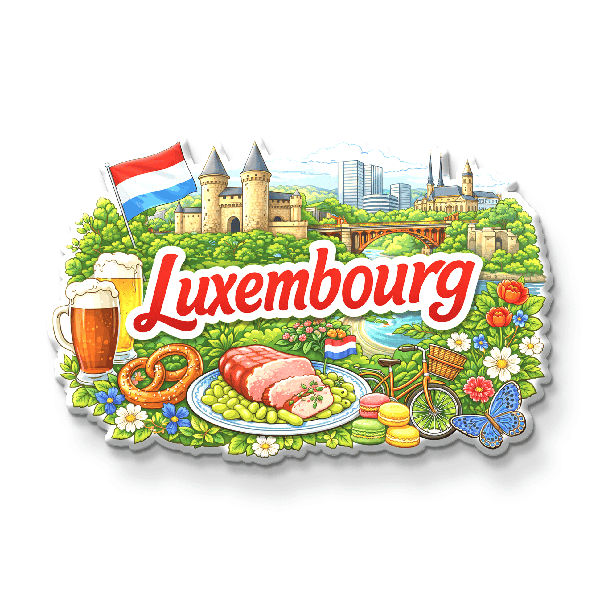 Nivaraprint Souvenir Wooden Fridge Magnet | Luxembourg