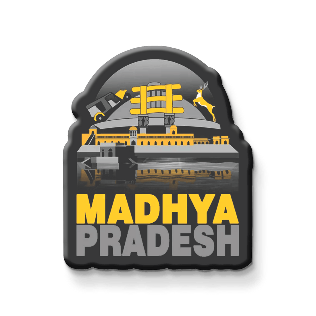 Nivaraprint Souvenir Wooden Fridge Magnet | Madhya Pradesh