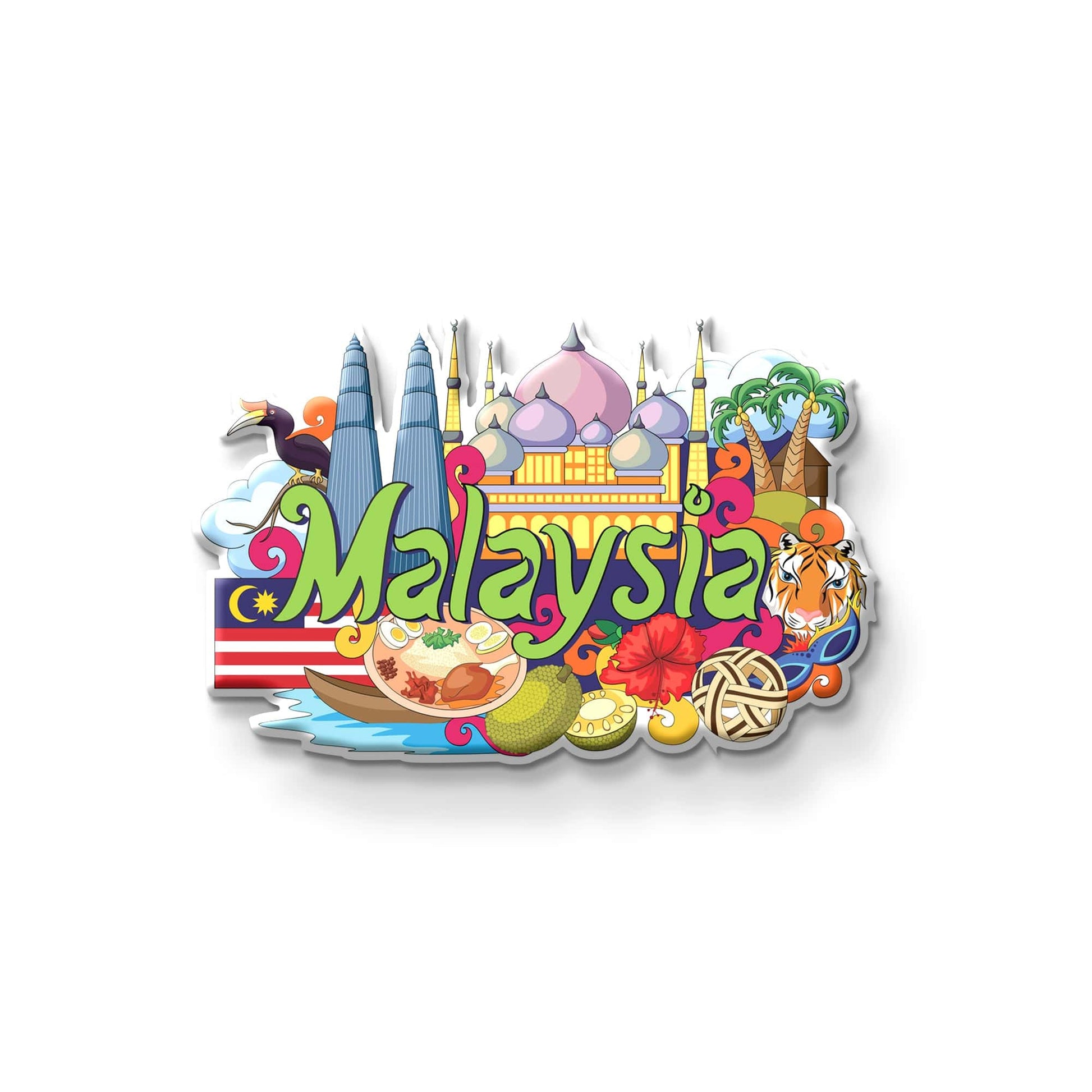 Nivaraprint Souvenir Wooden Fridge Magnet | Malaysia