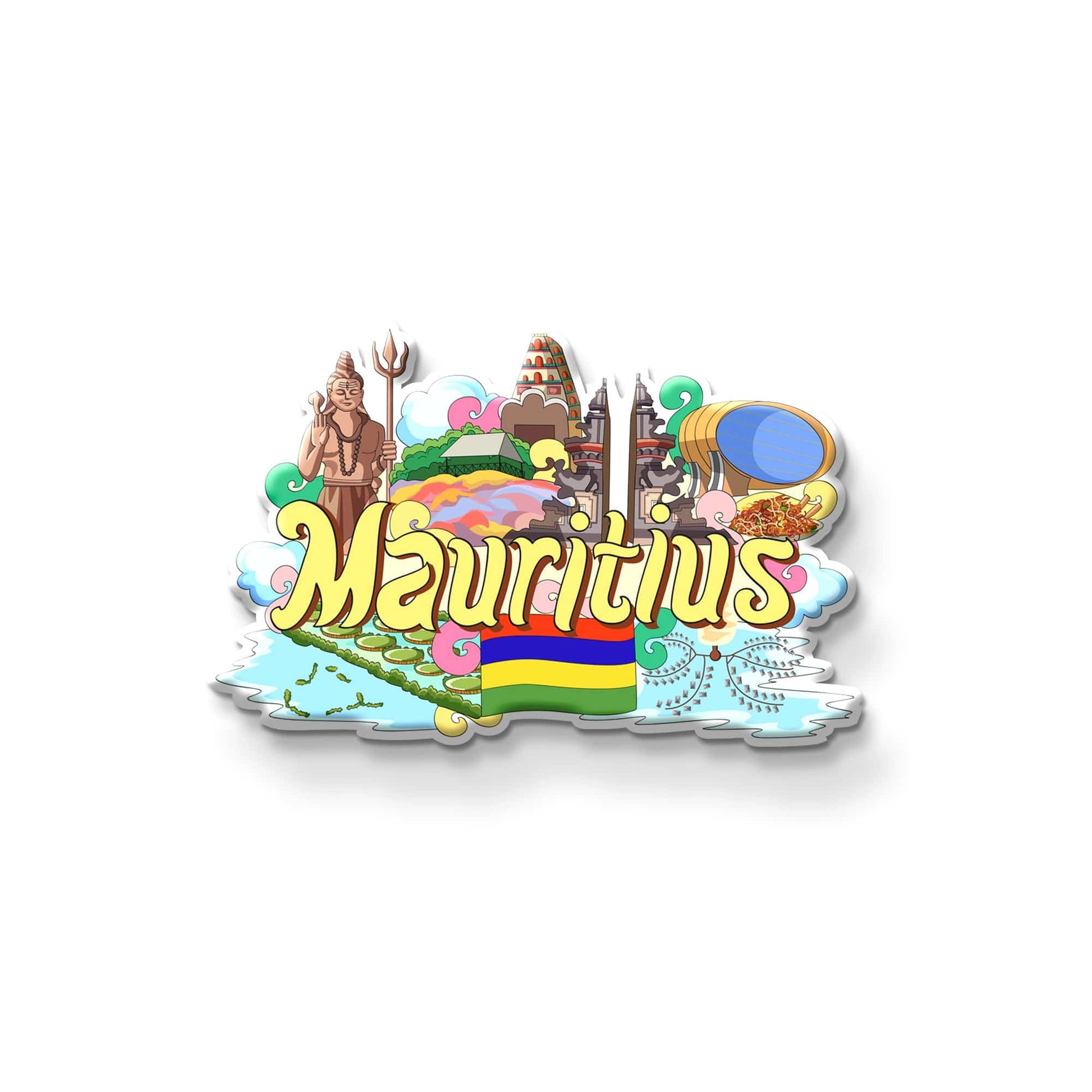 Nivaraprint Souvenir Wooden Fridge Magnet | Mauritius