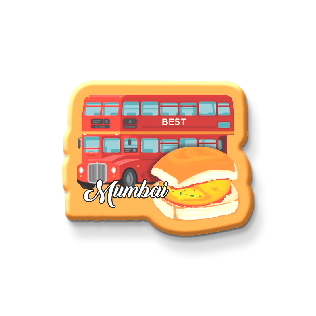 Nivaraprint Souvenir Wooden Fridge Magnet | Mumbai