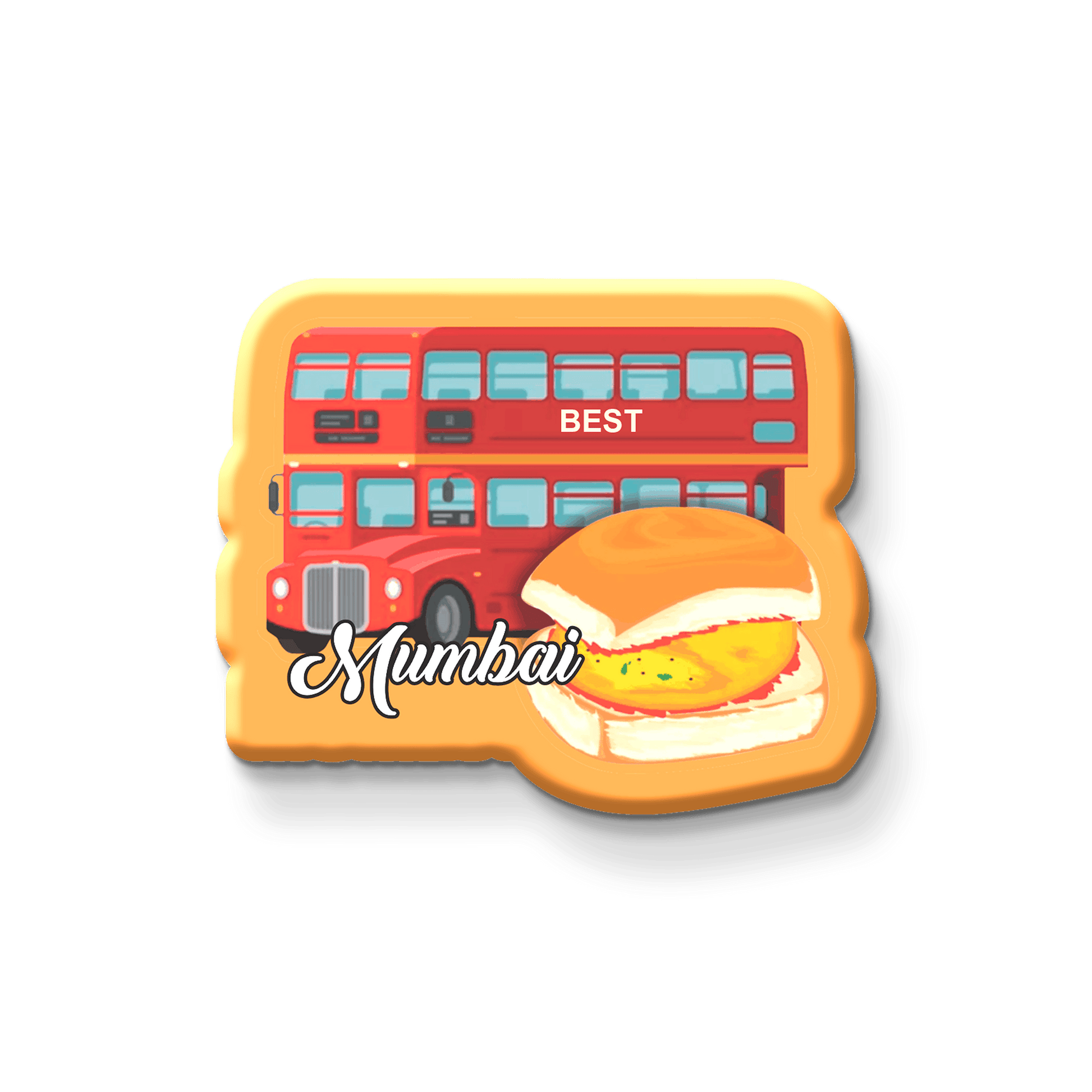 Nivaraprint Souvenir Wooden Fridge Magnet | Mumbai
