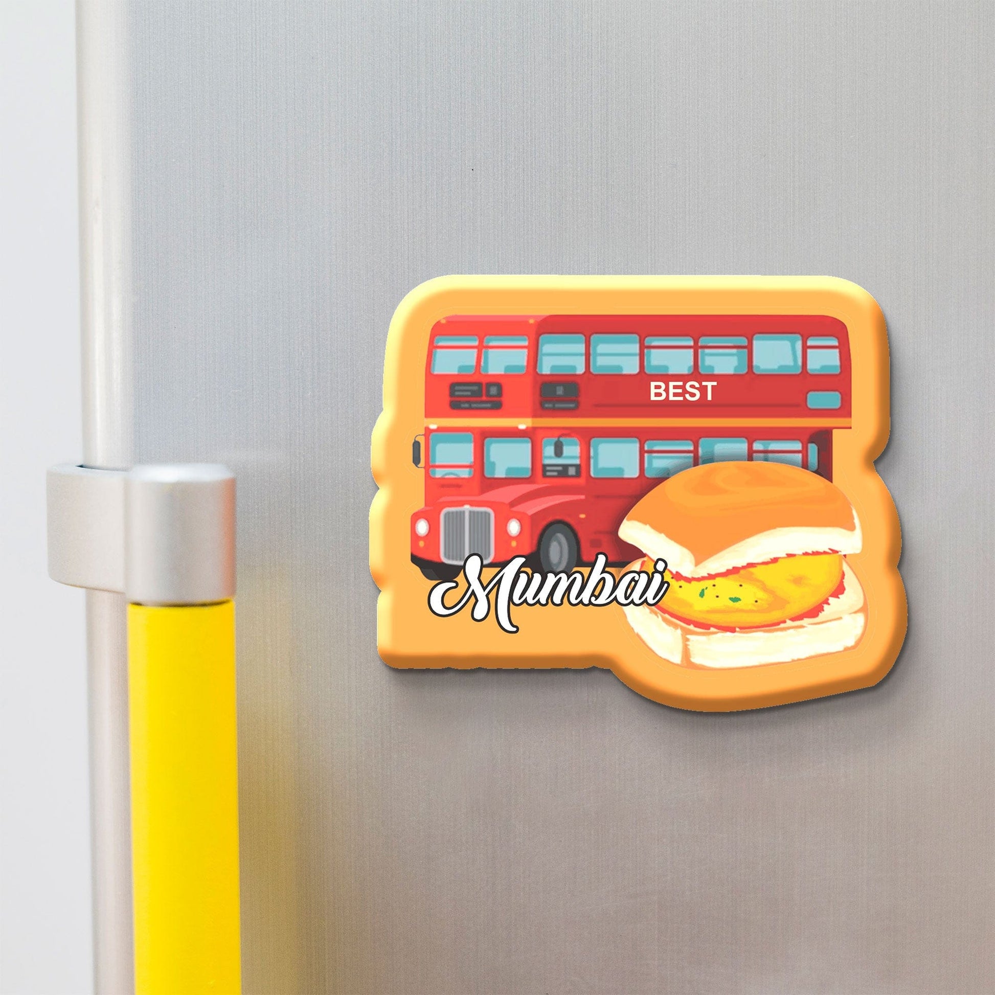 Nivaraprint Souvenir Wooden Fridge Magnet | Mumbai