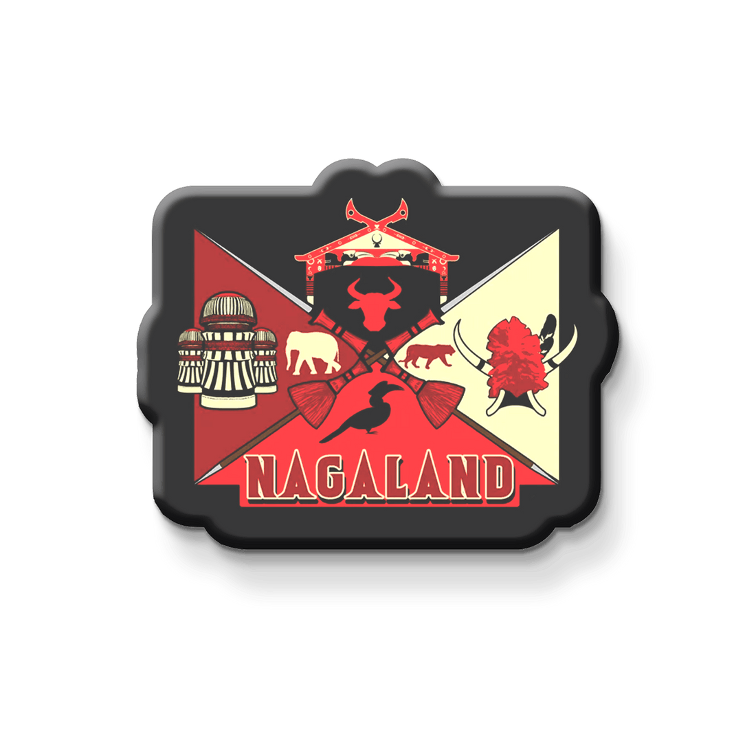Nivaraprint Souvenir Wooden Fridge Magnet | Nagaland