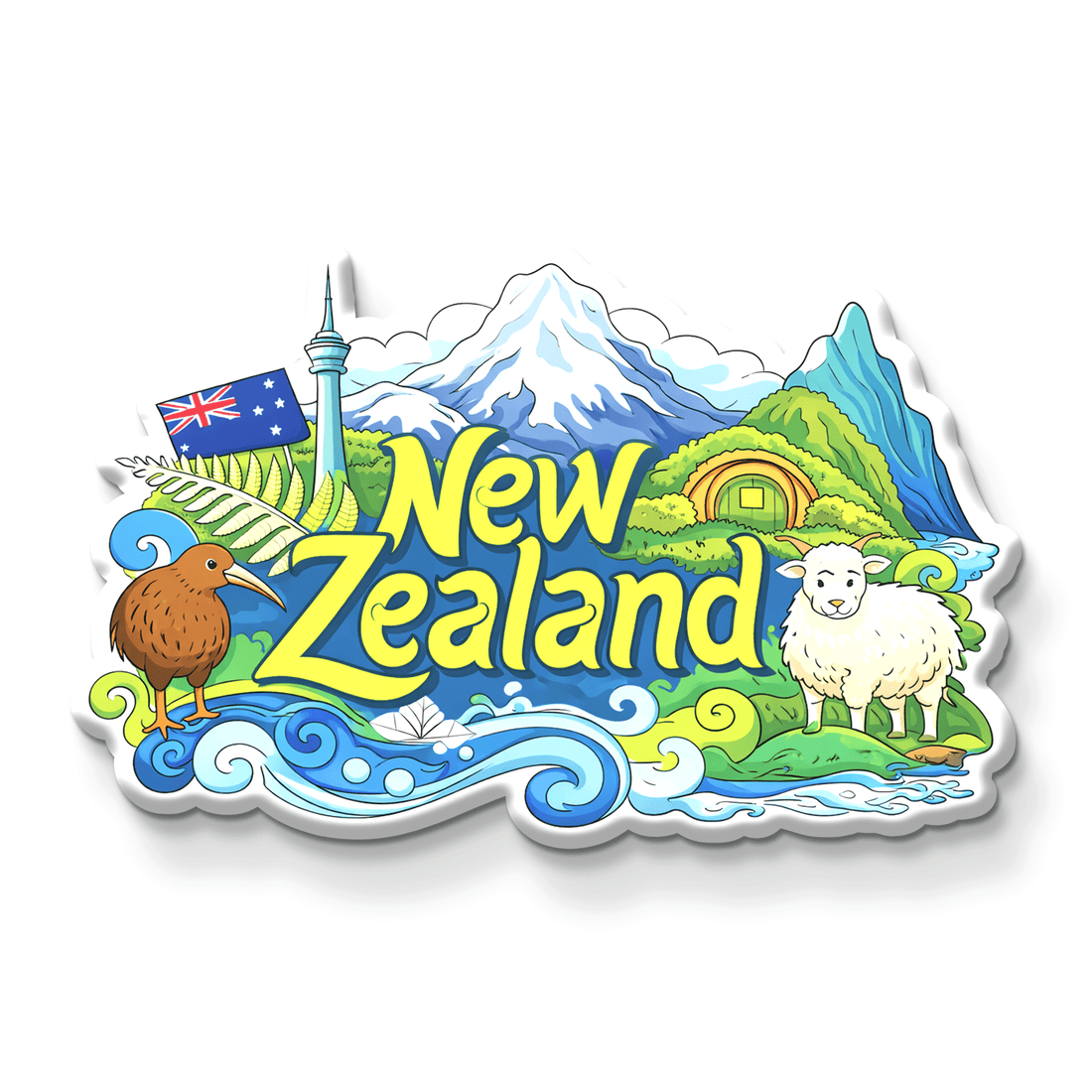 Nivaraprint Souvenir Wooden Fridge Magnet | New Zealand