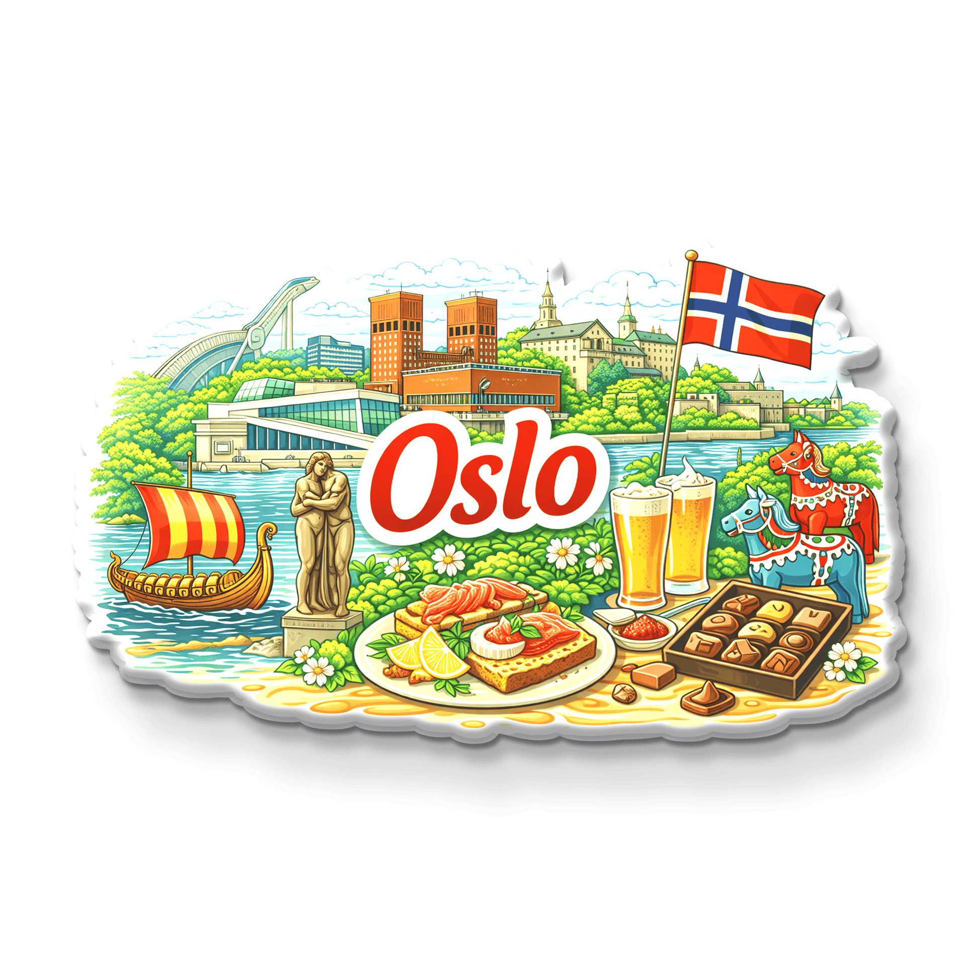 Nivaraprint Souvenir Wooden Fridge Magnet | Oslo