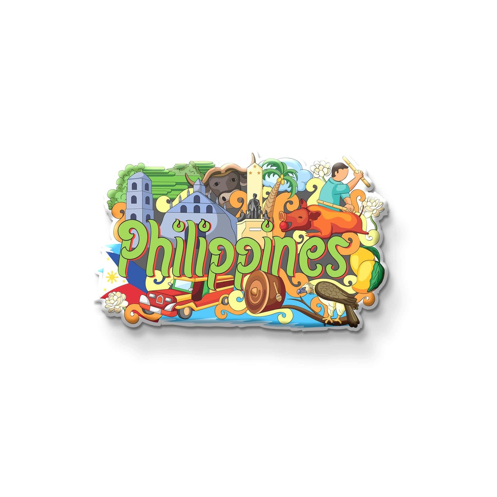Nivaraprint Souvenir Wooden Fridge Magnet | Philippines