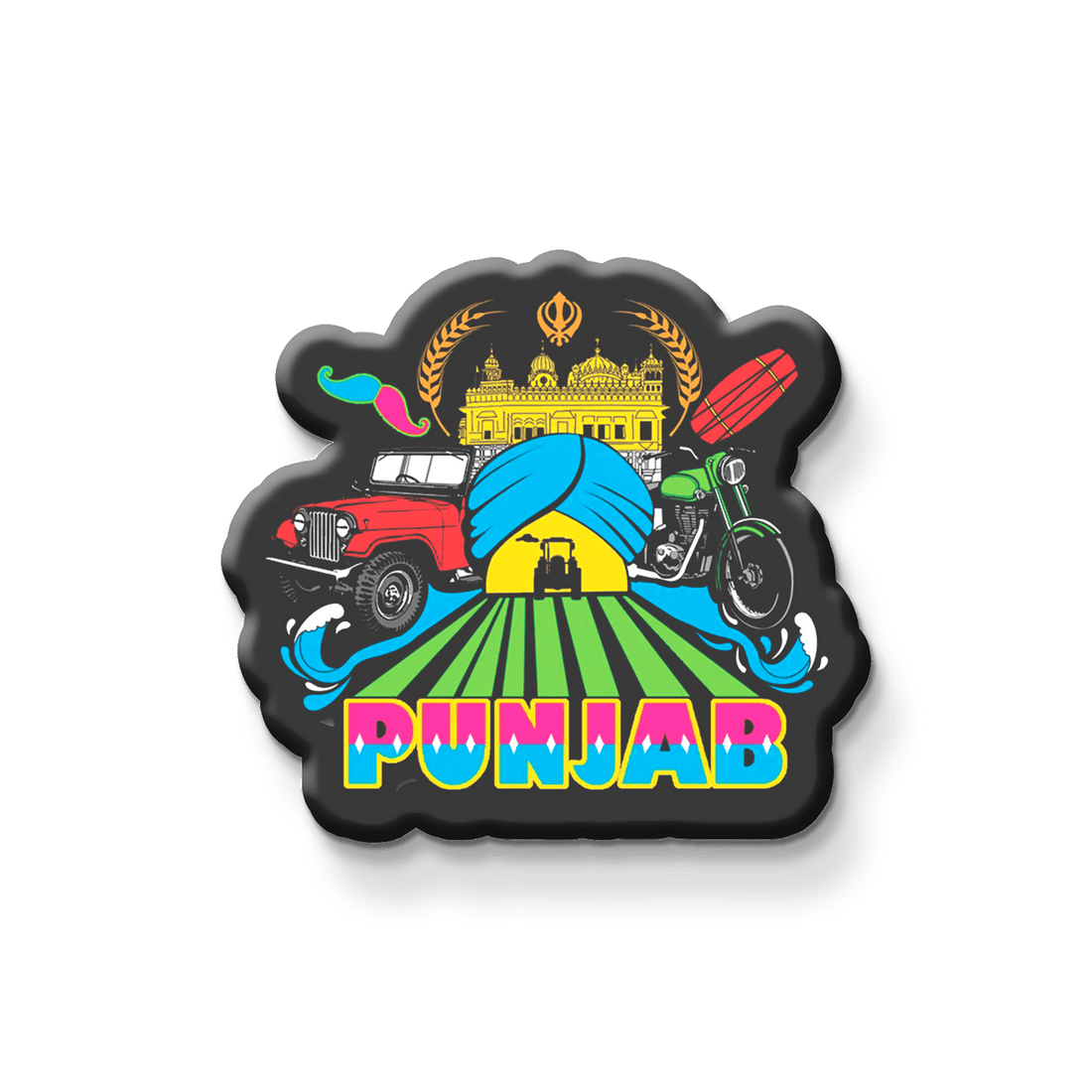 Nivaraprint Souvenir Wooden Fridge Magnet | Punjab